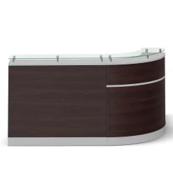 Esquire Glass Top Reception Desk with Reversible ADA Return - 79