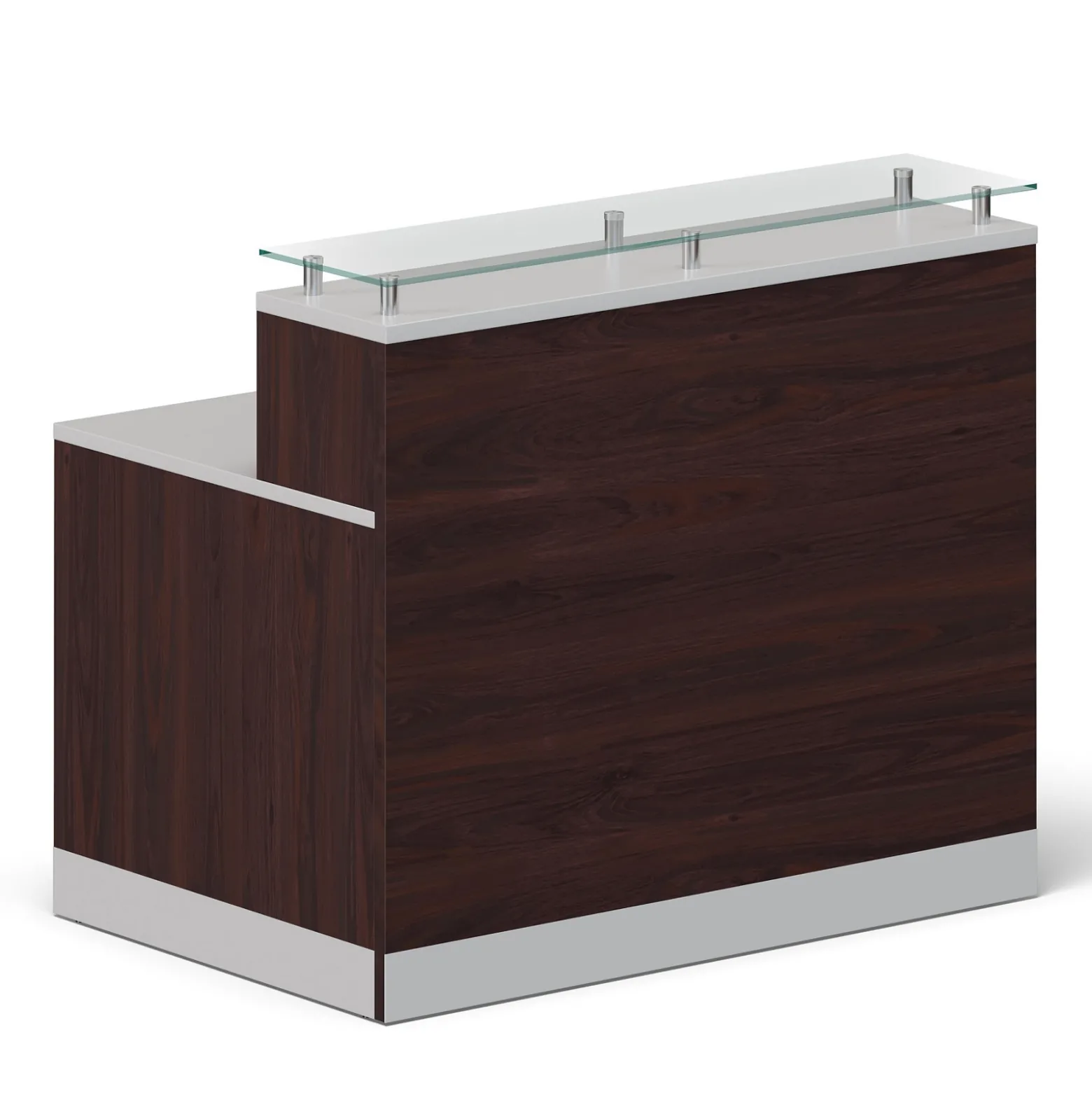 Esquire Glass Top Reception Desk - 48"W x 32"D