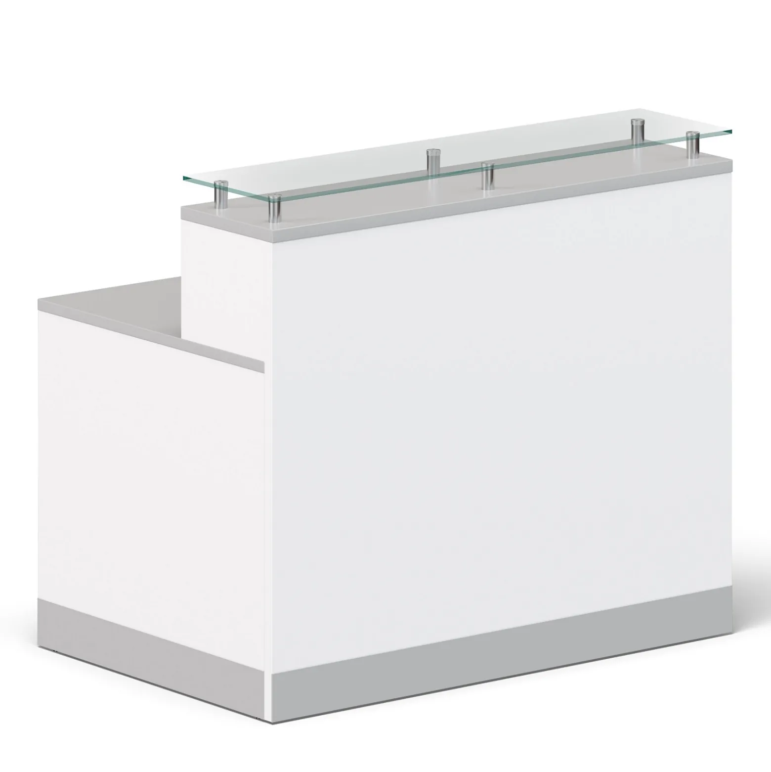 Esquire Glass Top Reception Desk - 48"W x 32"D