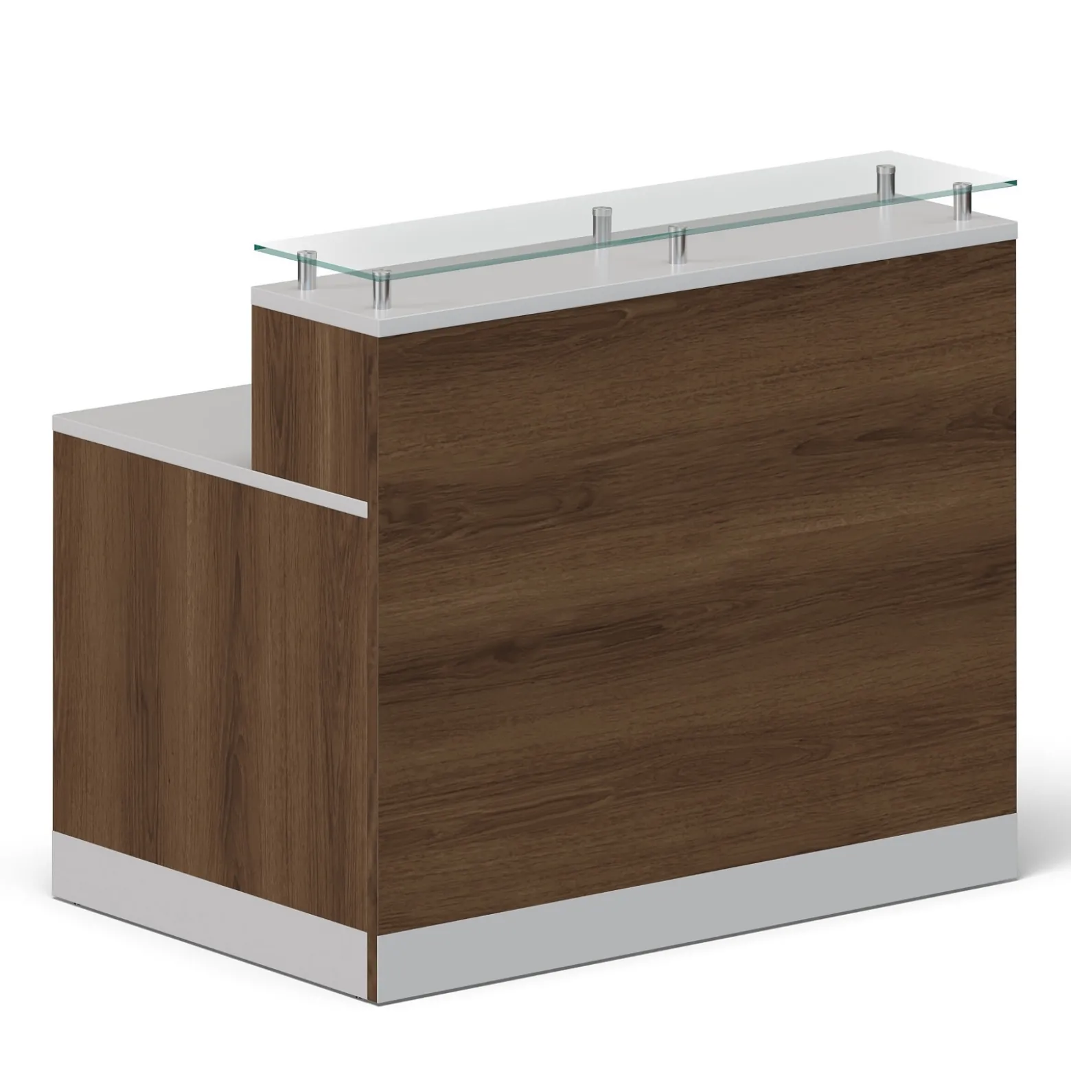 Esquire Glass Top Reception Desk - 48"W x 32"D