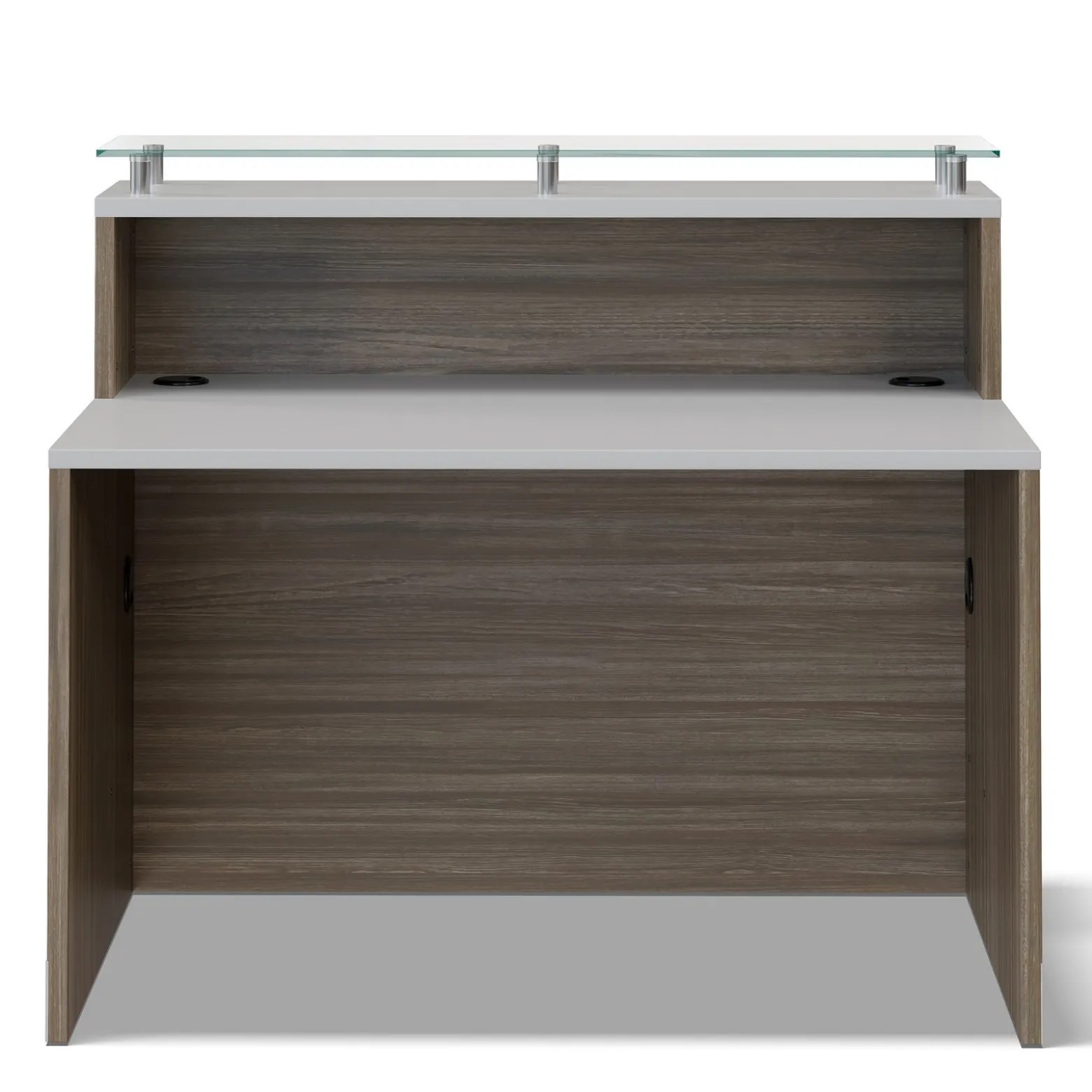 Esquire Glass Top Reception Desk - 48"W x 32"D