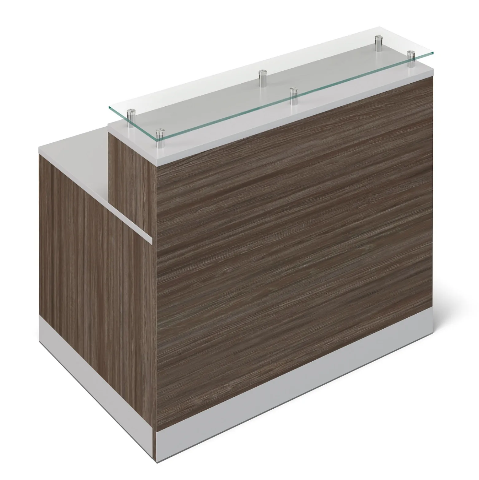 Esquire Glass Top Reception Desk - 48"W x 32"D