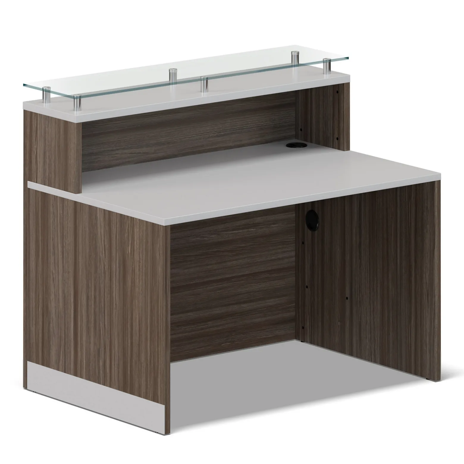 Esquire Glass Top Reception Desk - 48"W x 32"D