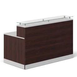 Esquire Glass Top Reception Desk - 63"W x 32"D