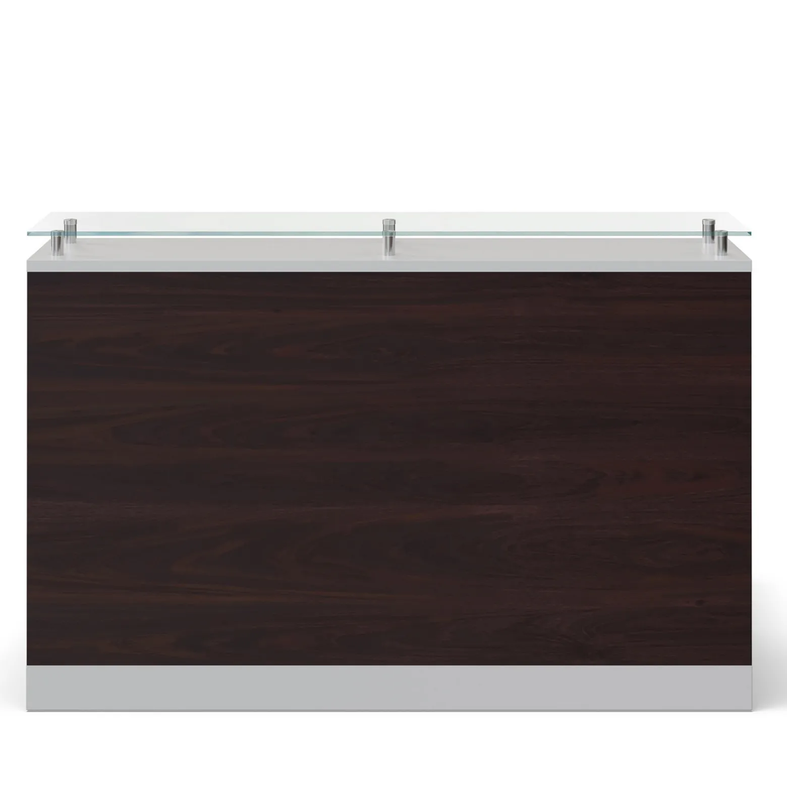 Esquire Glass Top Reception Desk - 63"W x 32"D