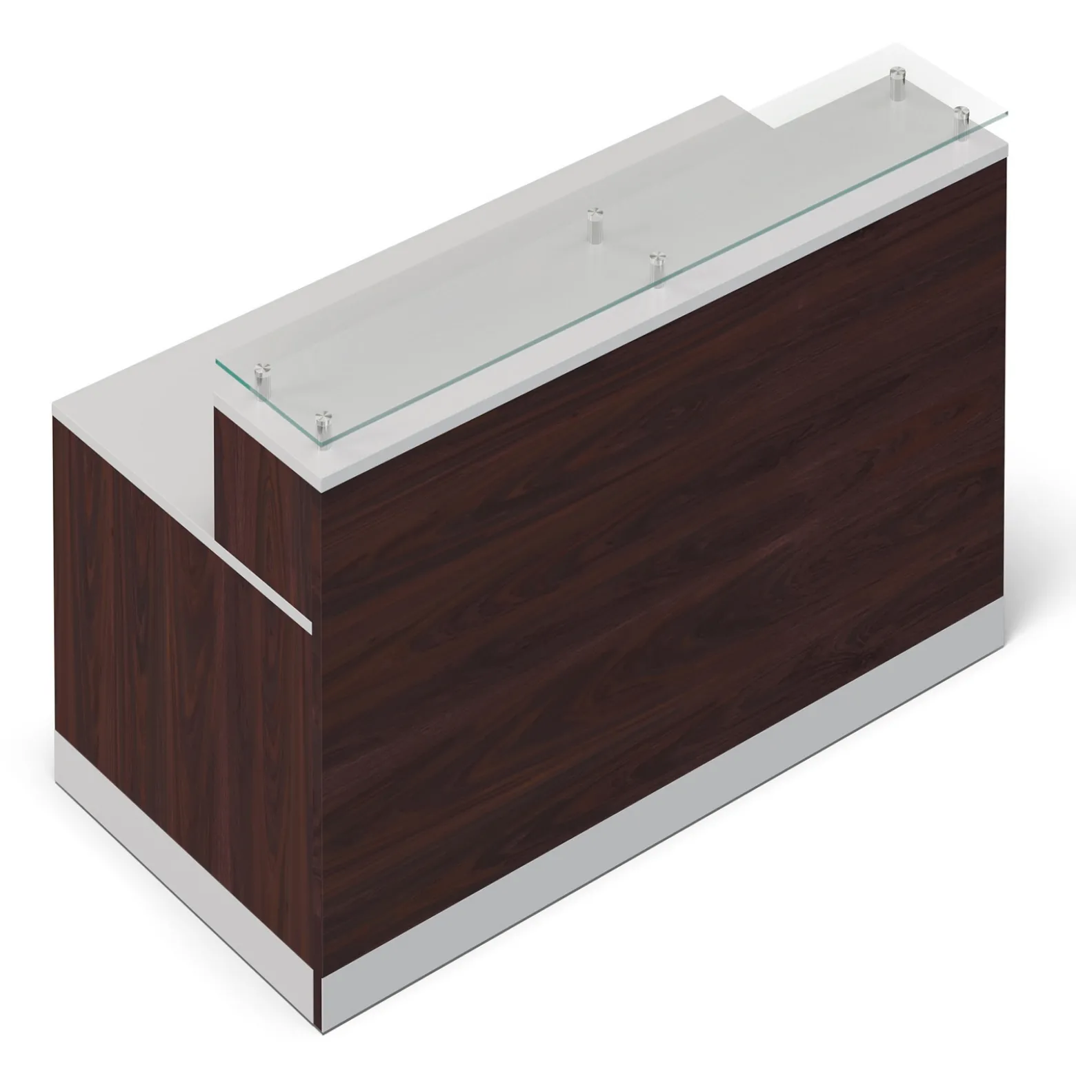 Esquire Glass Top Reception Desk - 63"W x 32"D
