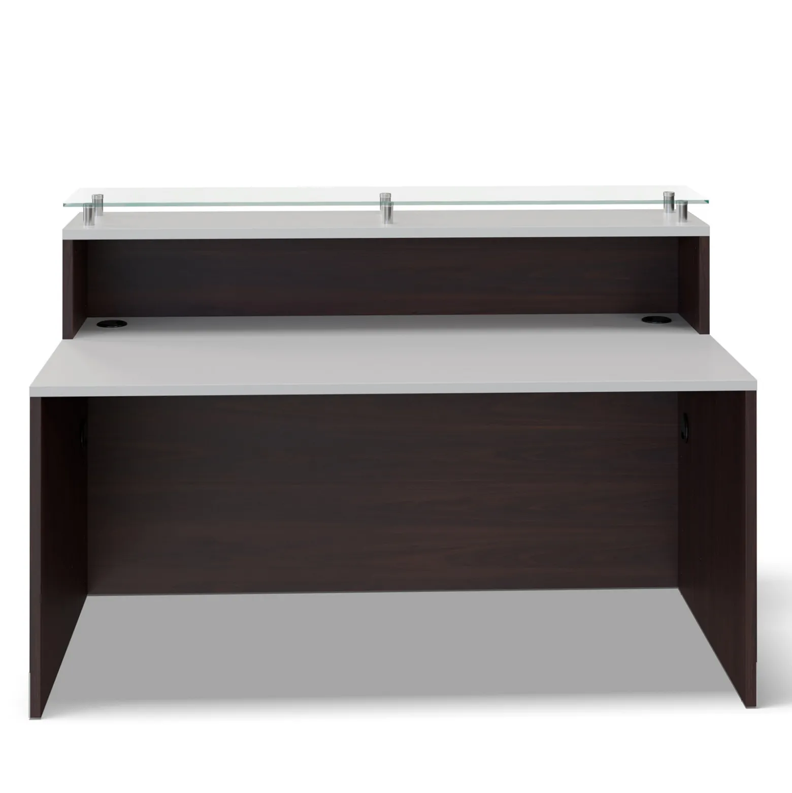 Esquire Glass Top Reception Desk - 63"W x 32"D