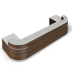 Esquire 2-Person Curved Glass Top Reception Desk - 189