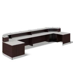 Esquire 2-Person Curved Glass Top Reception Desk - 189