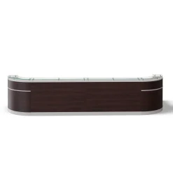Esquire 2-Person Curved Glass Top Reception Desk - 189