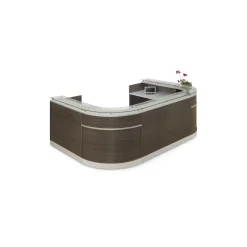 Esquire U-Shaped Glass Top Reception Desk - 126"W x 79"D