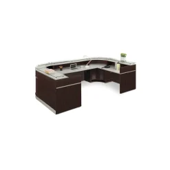 Esquire U-Shaped Glass Top Reception Desk - 126