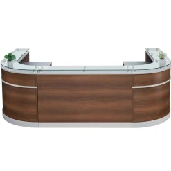 Esquire U-Shaped Glass Top Reception Desk - 126