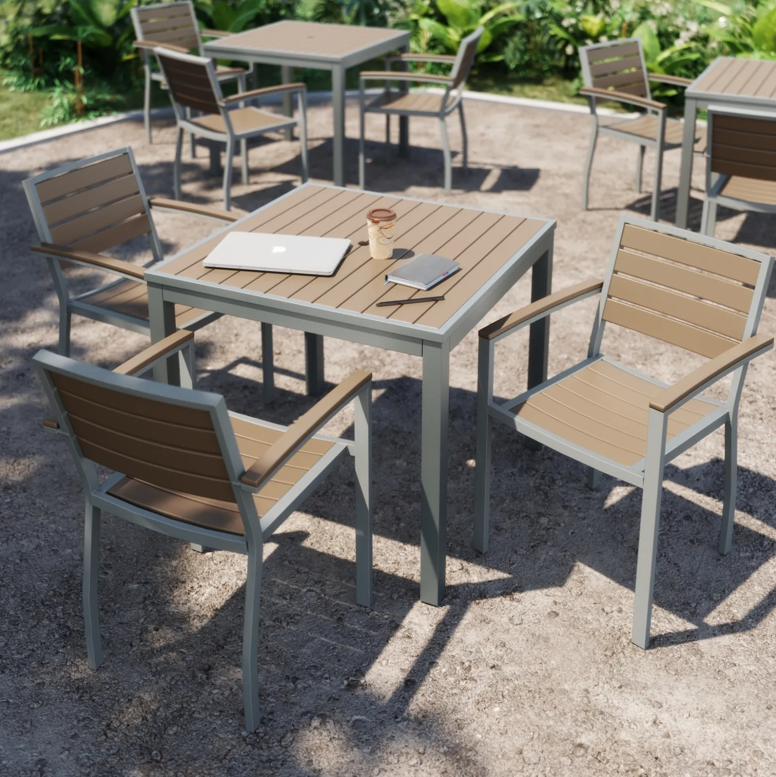 Eveleen Four Seat Outdoor Patio Table Set