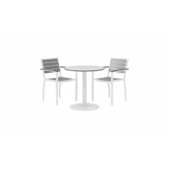 Eveleen Outdoor Bistro Table with Two Chairs - 30"DIA