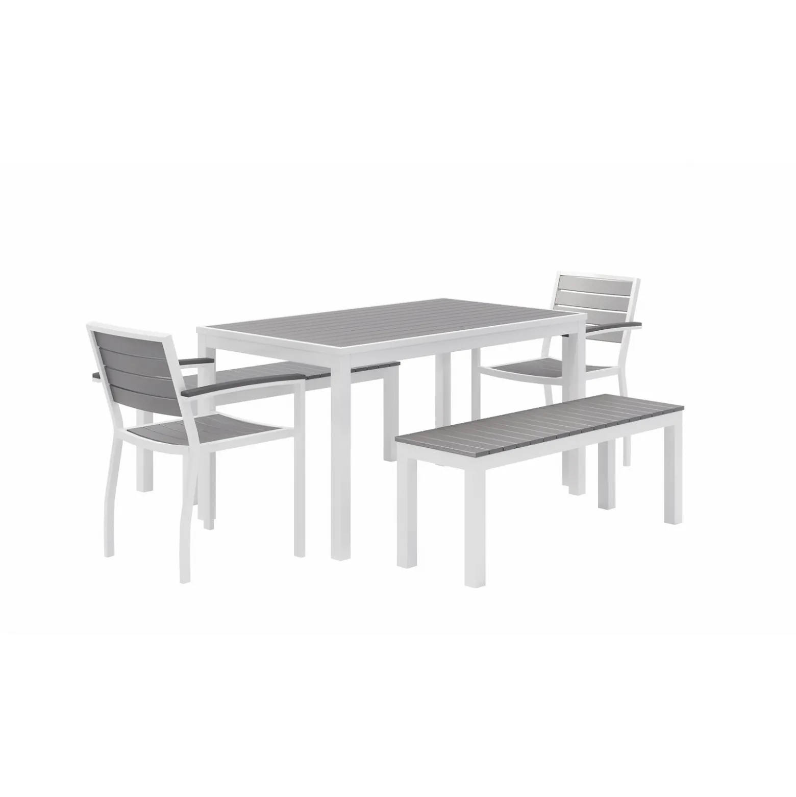 Eveleen Outdoor Patio Table Set with Two Chairs & Two Benches