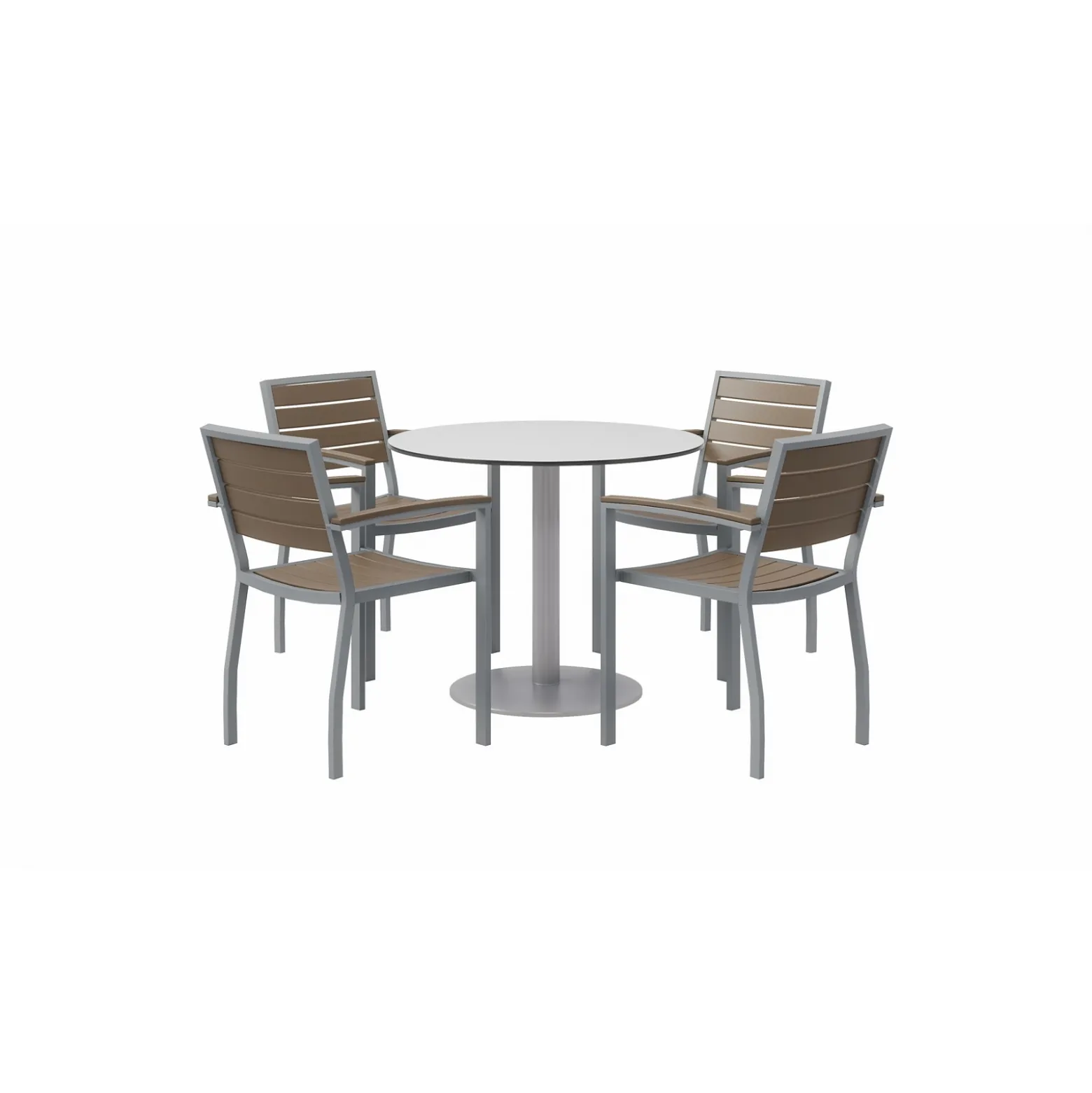 Eveleen Outdoor Round Table with Four Chairs - 36"DIA