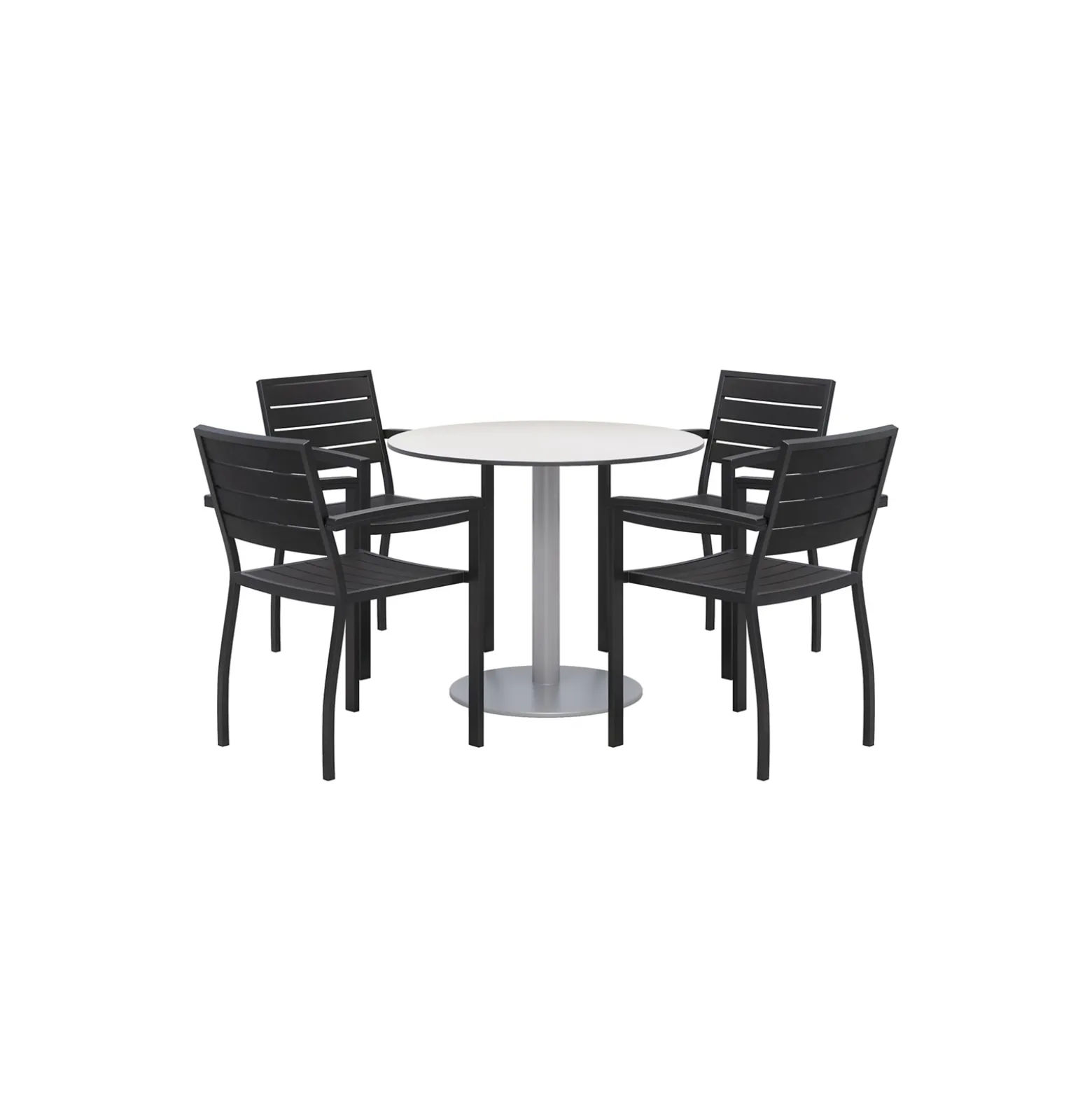 Eveleen Outdoor Round Table with Four Chairs - 36"DIA