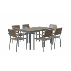 Eveleen Six Seat Outdoor Patio Table Set
