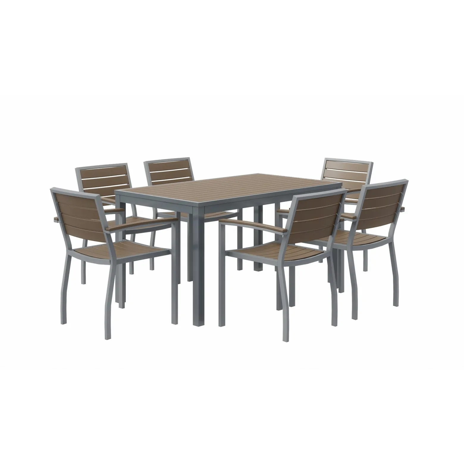 Eveleen Six Seat Outdoor Patio Table Set