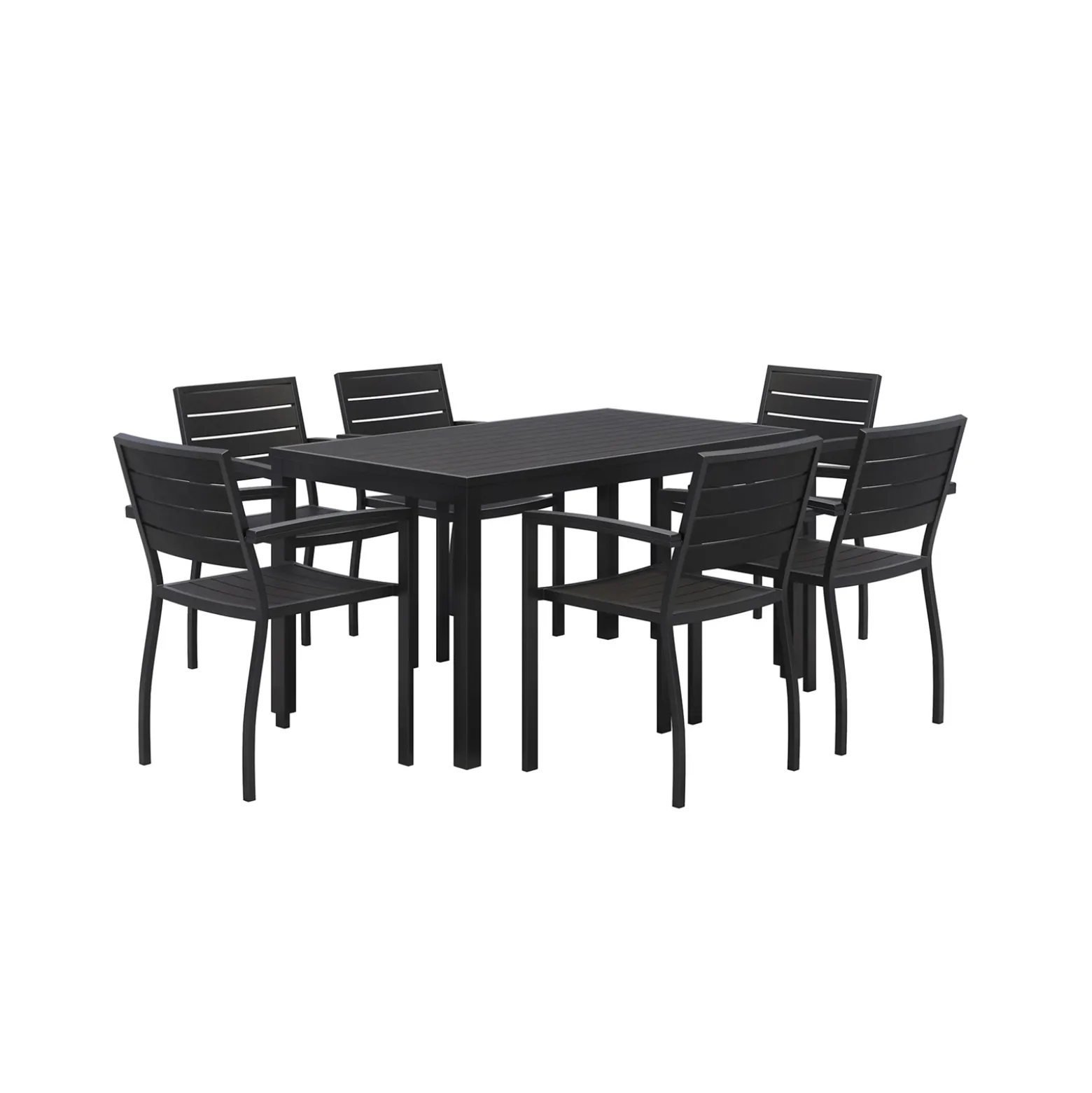 Eveleen Six Seat Outdoor Patio Table Set