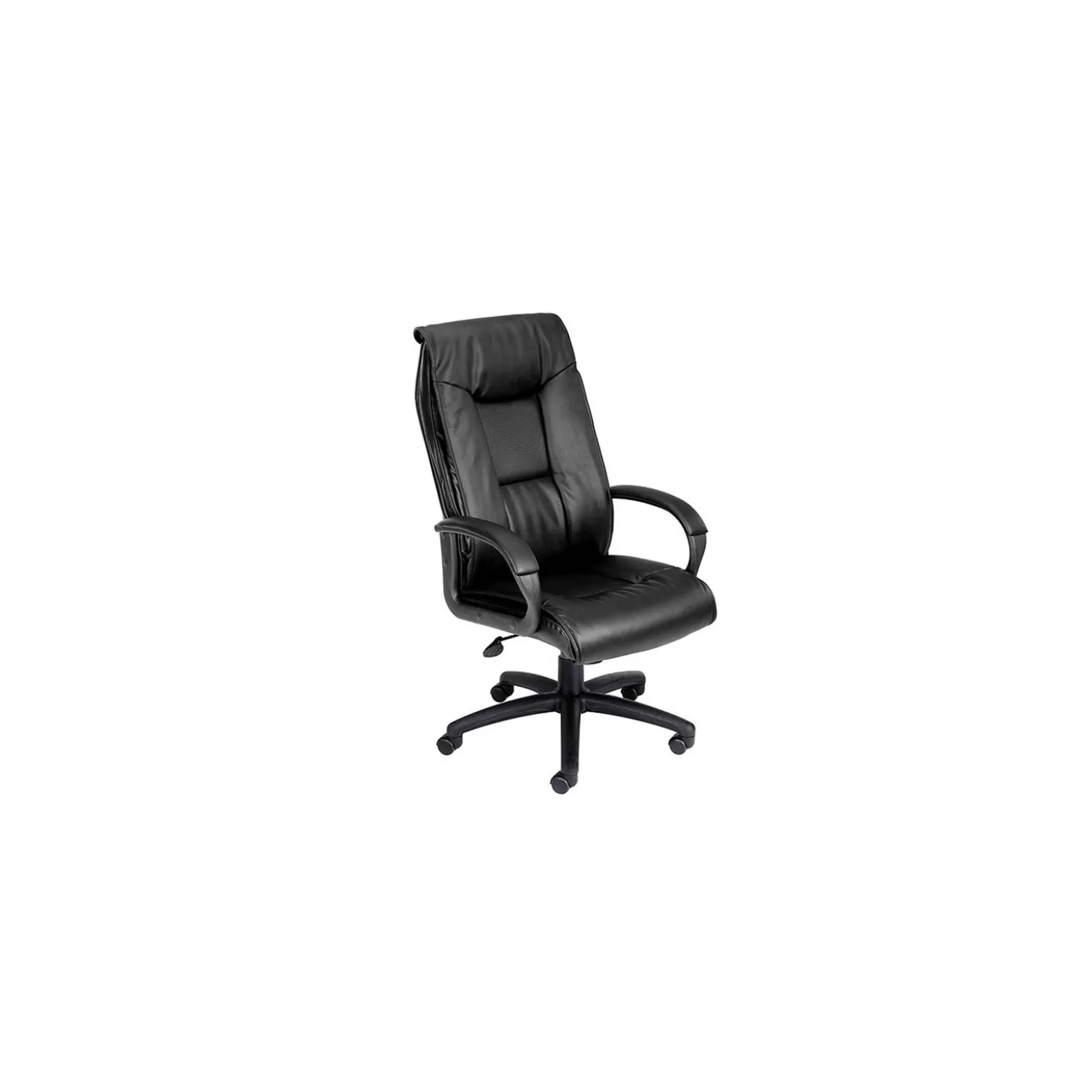 Executive High Back Leather Chair with Padded Arms and Adjustable Seat