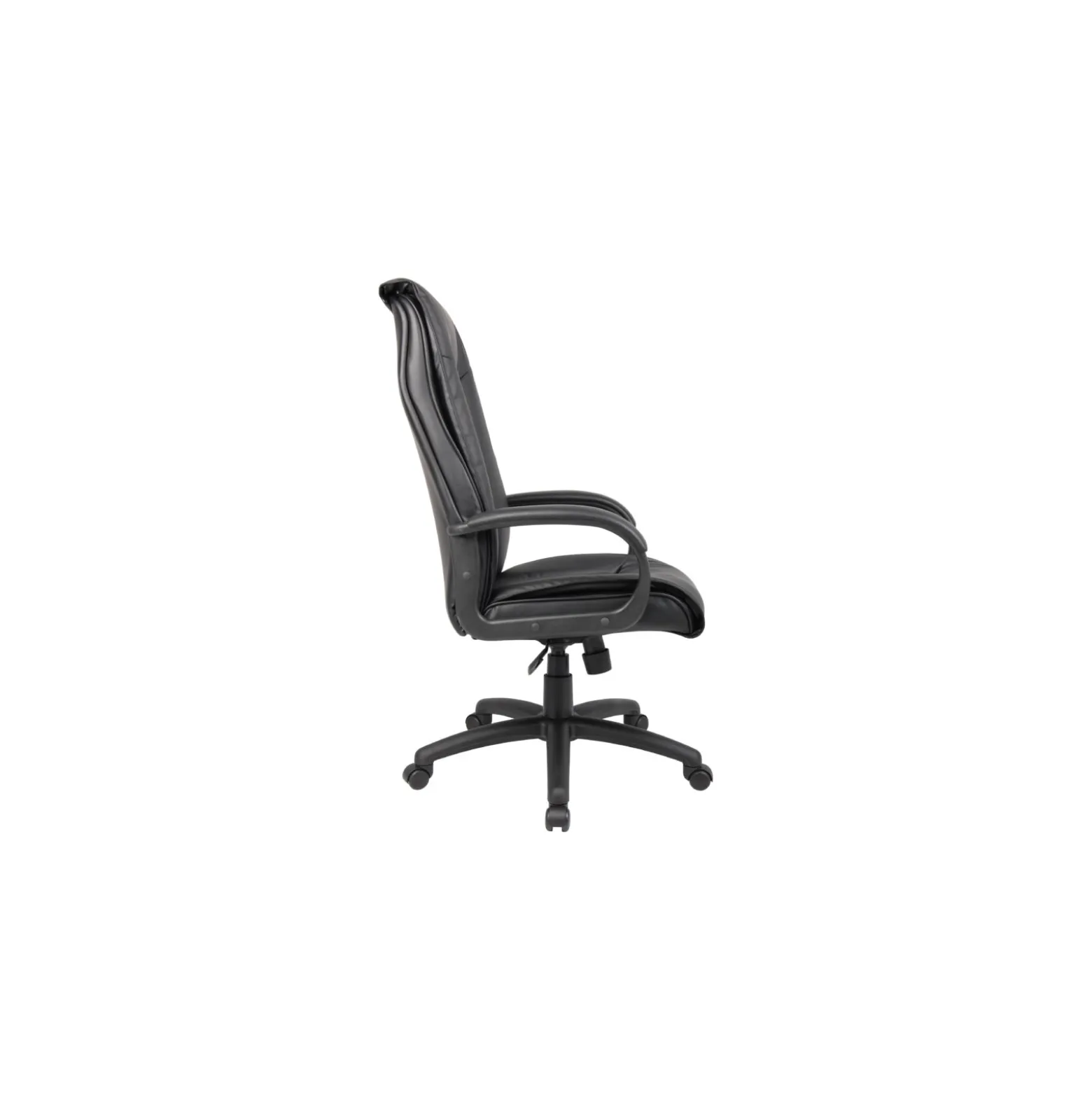 Executive High Back Leather Chair with Padded Arms and Adjustable Seat