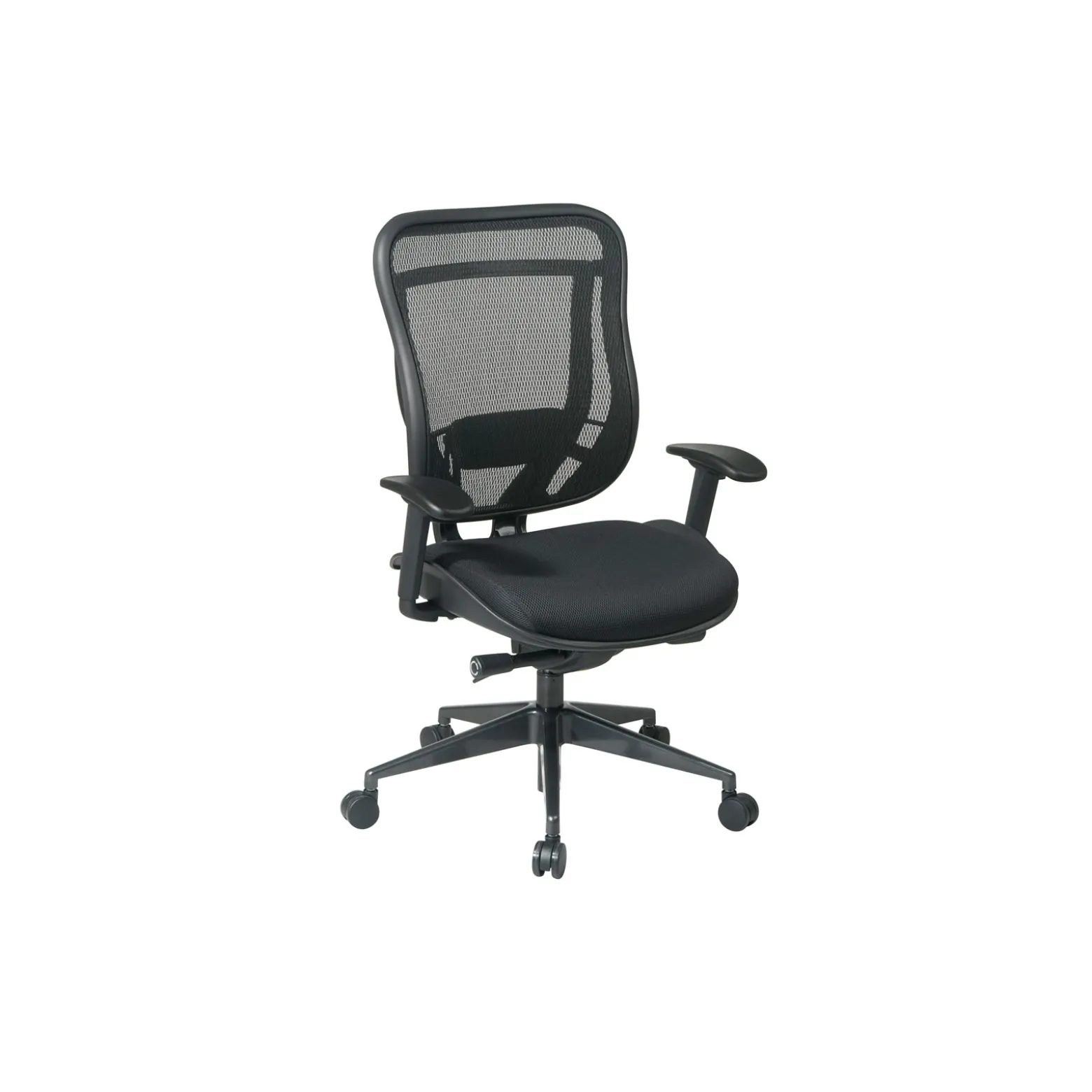 Executive High Back with Mesh Back and Upholstered Seat with Gunmetal Frame