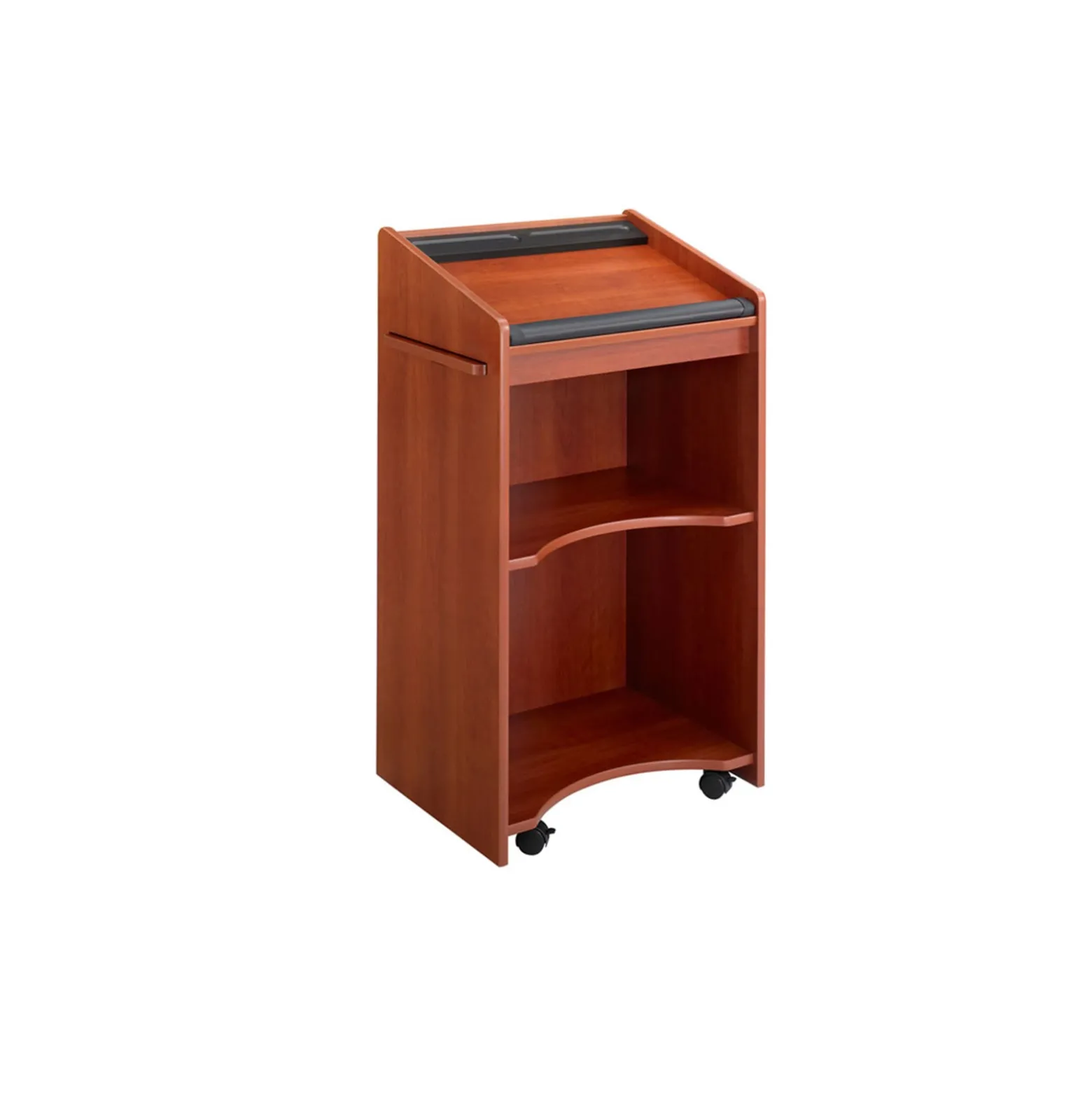 Executive Mobile Lectern with Side Shelf