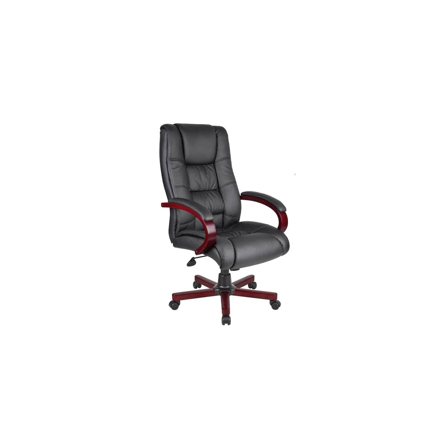 Executive Seating High Back Vinyl Adjustable Office Chair with Padded Hardwood Armrest