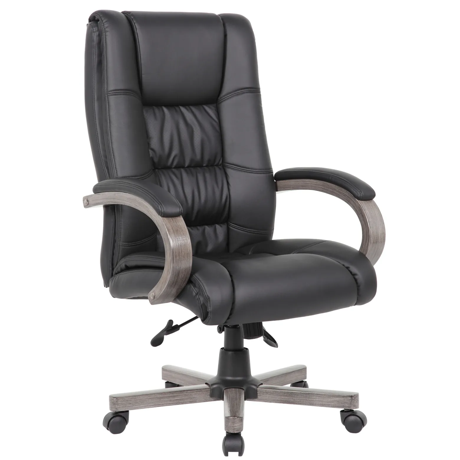 Executive Seating High Back Vinyl Adjustable Office Chair with Padded Hardwood Armrest
