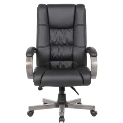 Executive Seating High Back Vinyl Adjustable Office Chair with Padded Hardwood Armrest