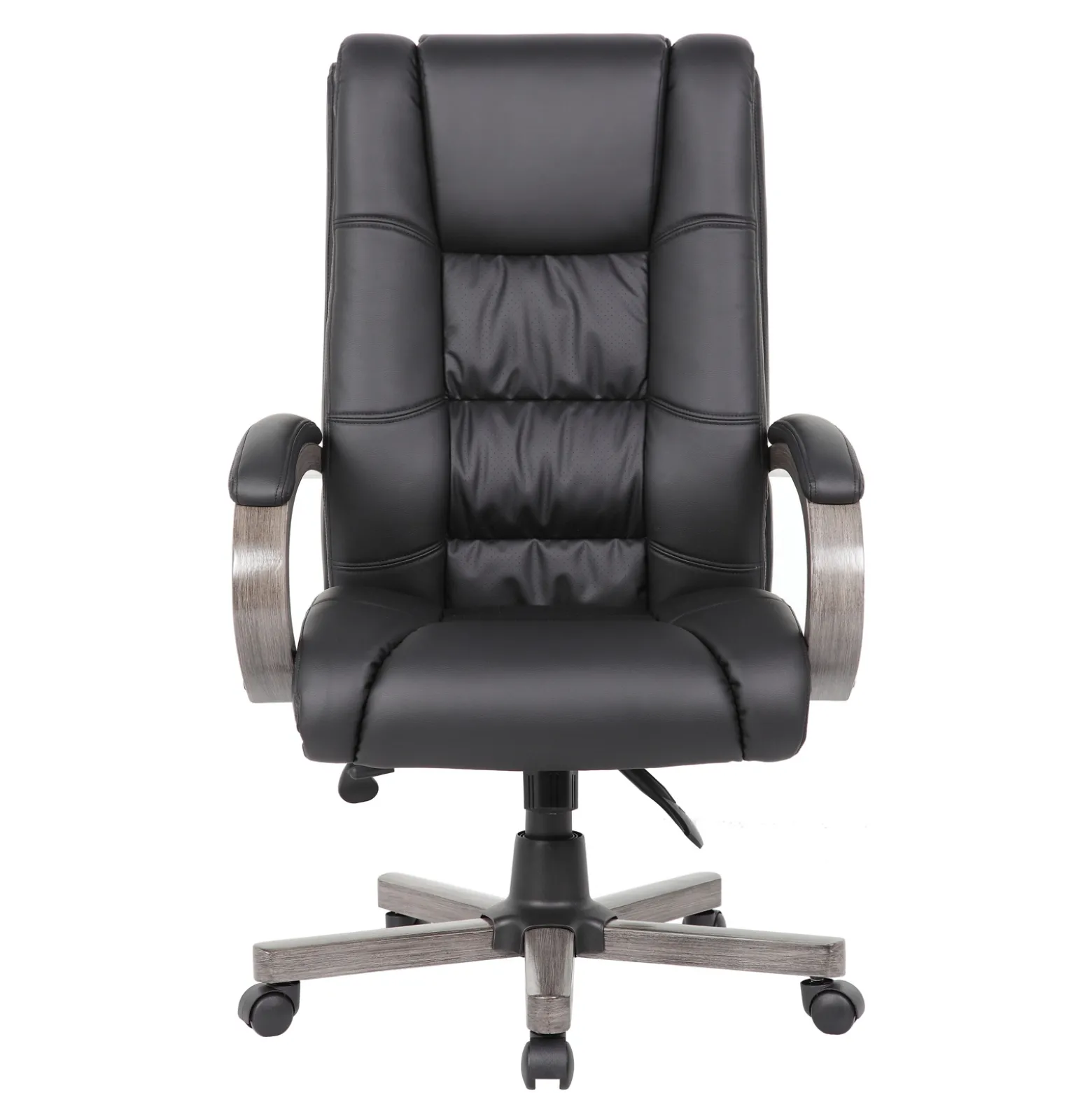Executive Seating High Back Vinyl Adjustable Office Chair with Padded Hardwood Armrest