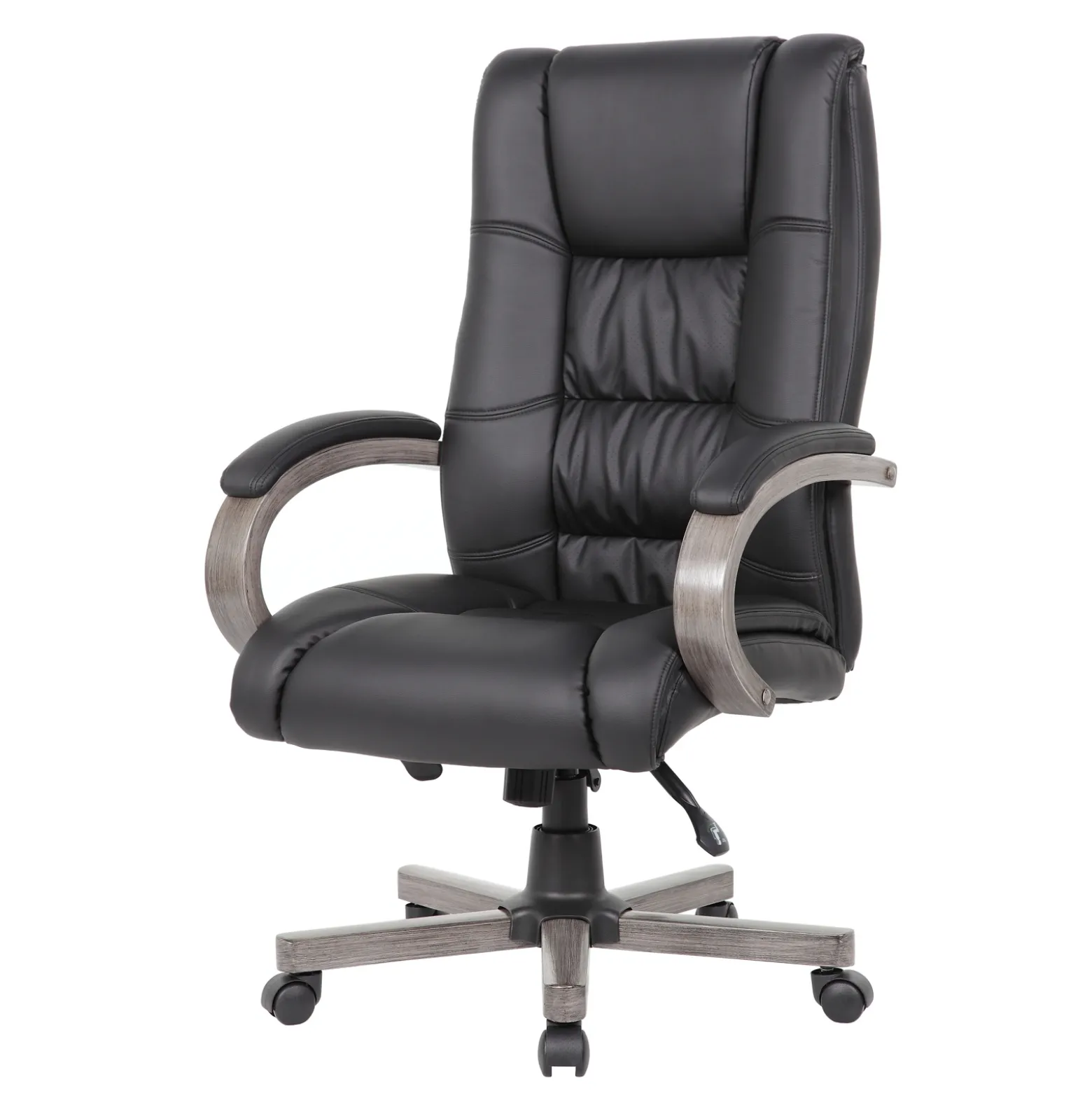 Executive Seating High Back Vinyl Adjustable Office Chair with Padded Hardwood Armrest