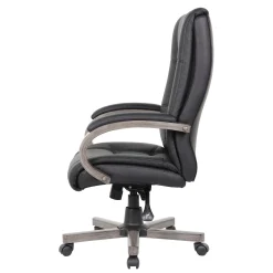 Executive Seating High Back Vinyl Adjustable Office Chair with Padded Hardwood Armrest