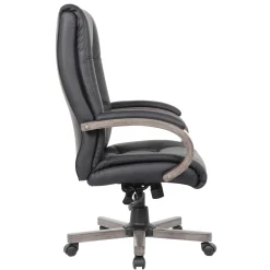 Executive Seating High Back Vinyl Adjustable Office Chair with Padded Hardwood Armrest