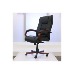 Executive Seating High Back Vinyl Adjustable Office Chair with Padded Hardwood Armrest