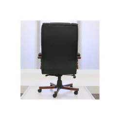 Executive Seating High Back Vinyl Adjustable Office Chair with Padded Hardwood Armrest