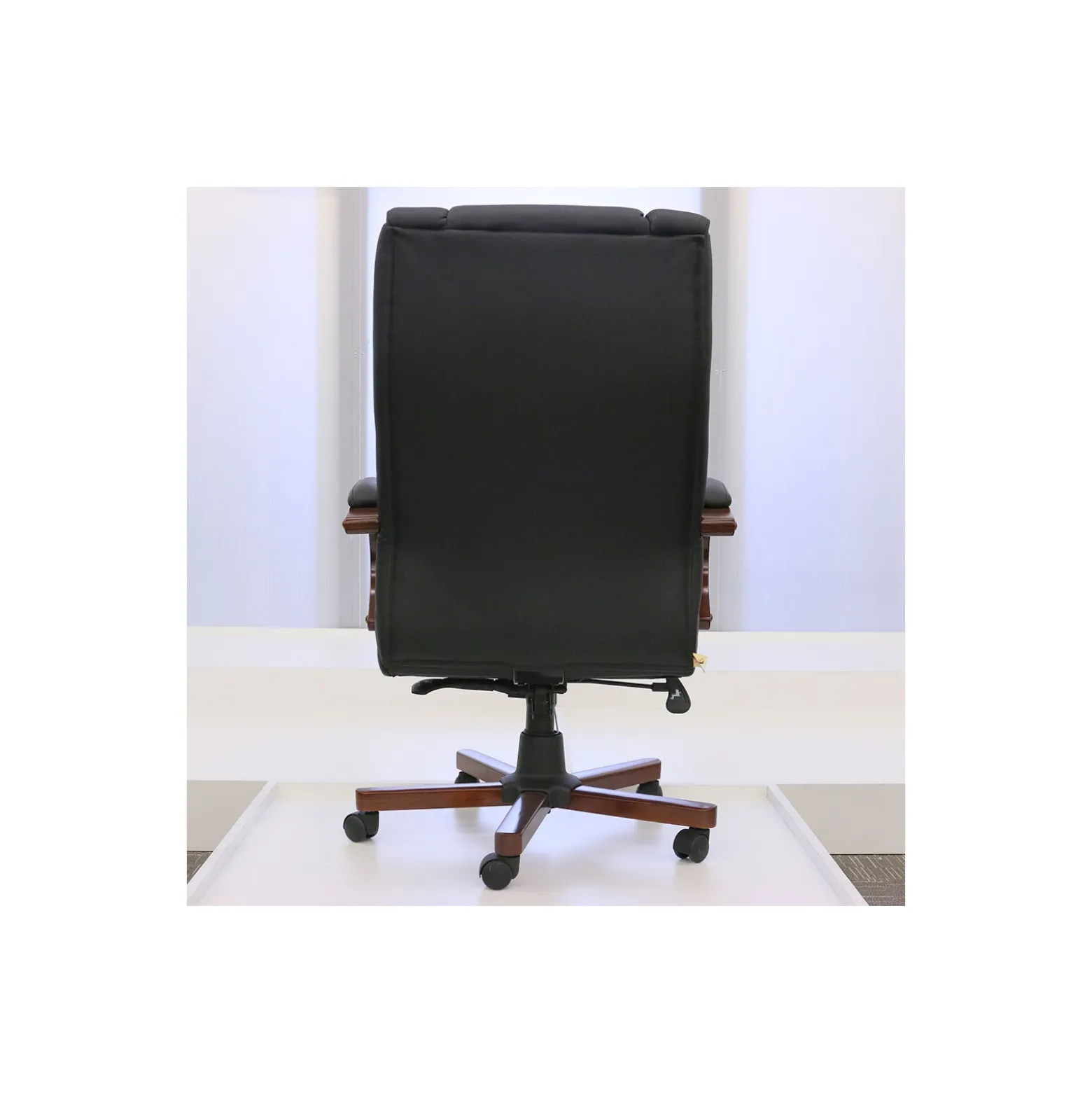 Executive Seating High Back Vinyl Adjustable Office Chair with Padded Hardwood Armrest