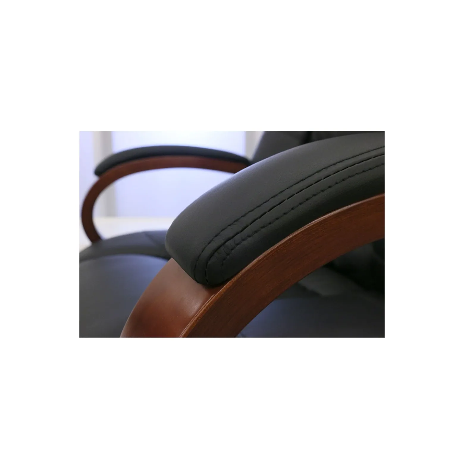 Executive Seating High Back Vinyl Adjustable Office Chair with Padded Hardwood Armrest