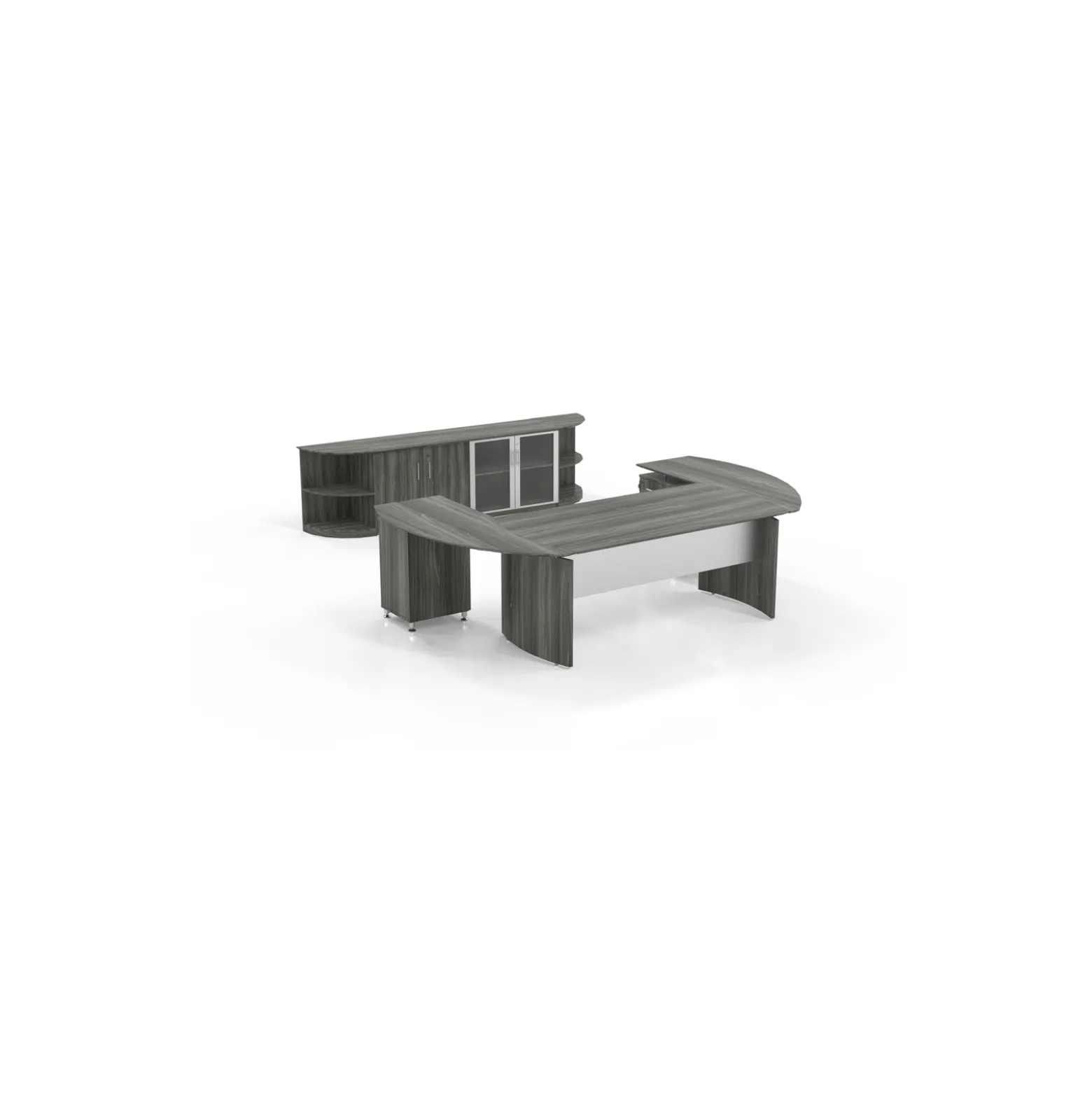 Executive U-Desk with Wall Storage