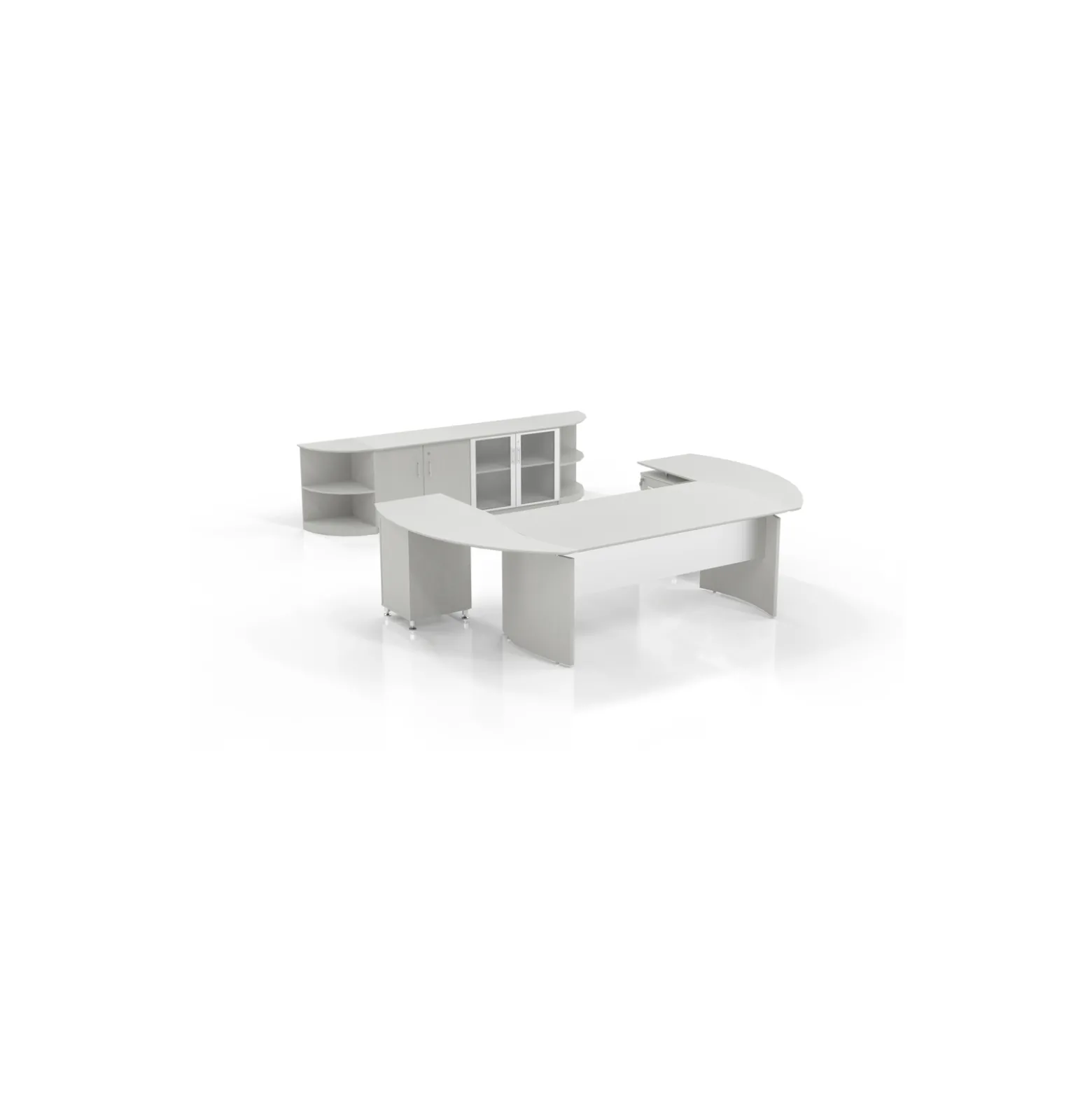 Executive U-Desk with Wall Storage