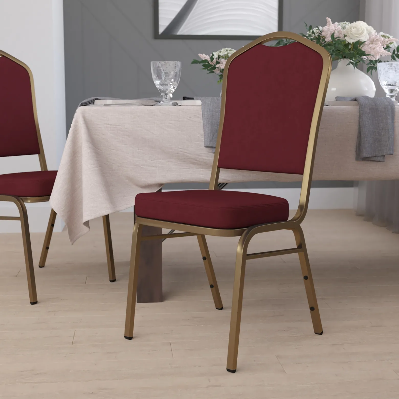 Fabric Crown Stack Chair