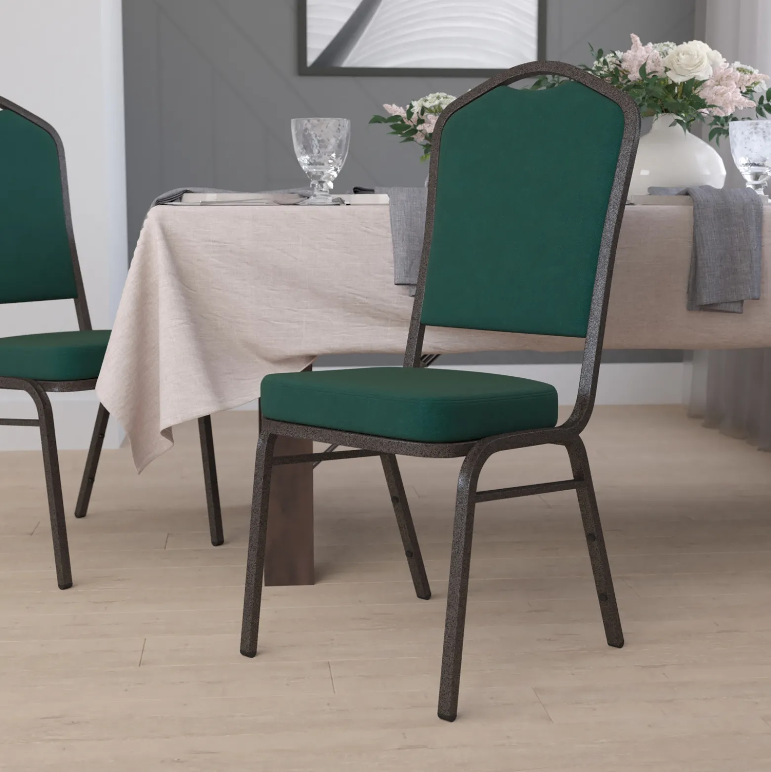 Fabric Crown Stack Chair