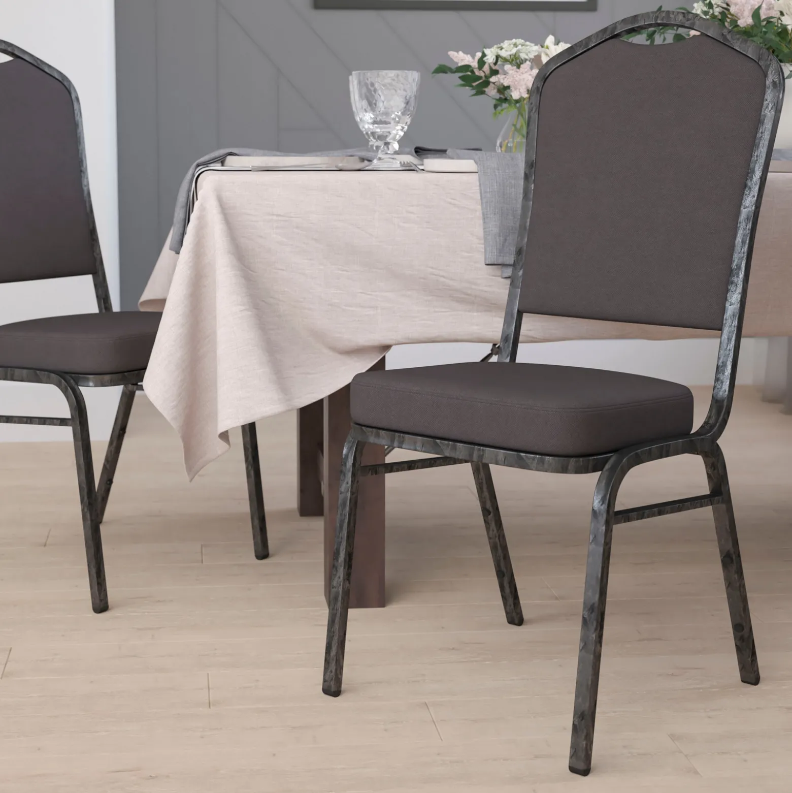 Fabric Crown Stack Chair