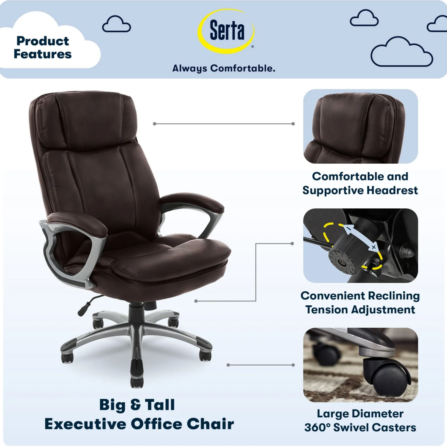 Fairbanks Bonded Leather Big & Tall Executive Chair