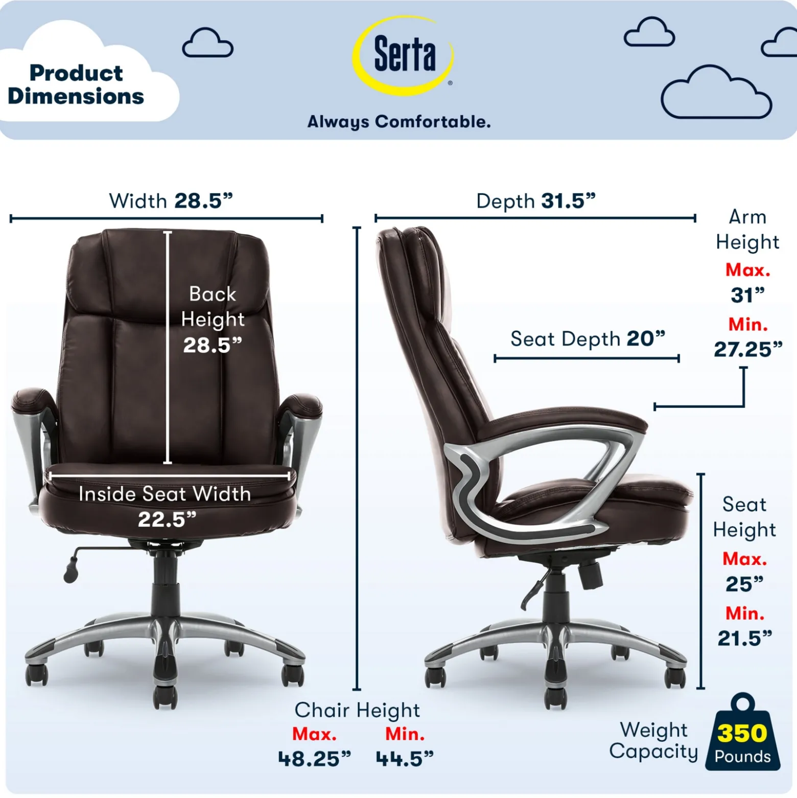 Fairbanks Bonded Leather Big & Tall Executive Chair