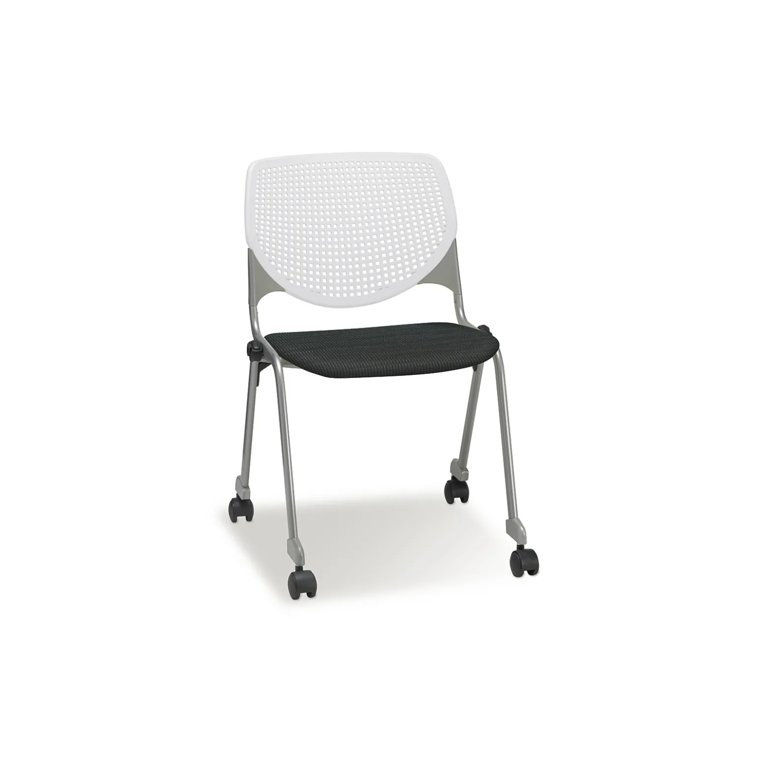 Figo Stack Chair with Fabric or Vinyl Seat and Casters
