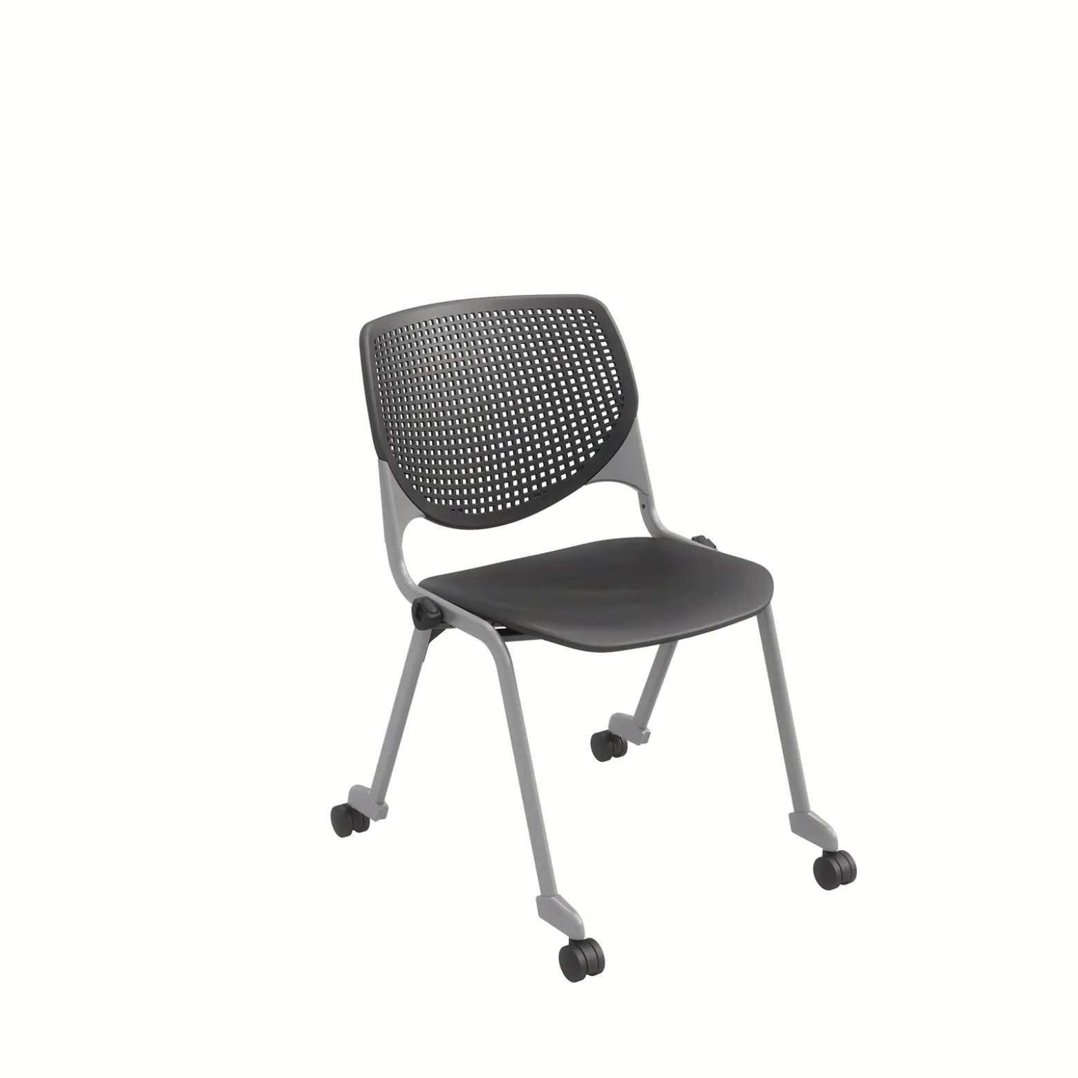 Figo Stack Chair with Fabric or Vinyl Seat and Casters