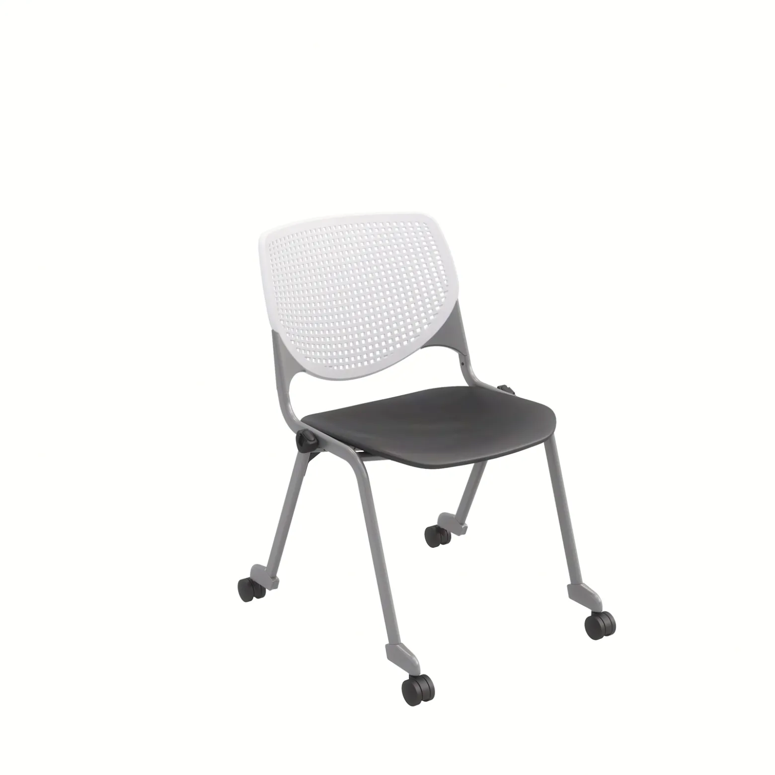 Figo Stack Chair with Fabric or Vinyl Seat and Casters